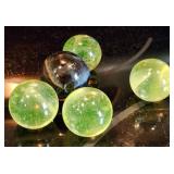 Vaseline Glass Marbles, Glow Under Black Light