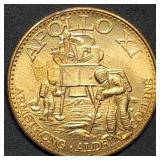 Apollo XI Moon Landing Bronze Medal 26mm
