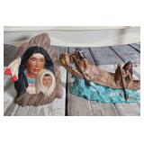 Pair of Vintage Native American Indian Sculptures