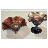 Northwood Amethyst Carnival Glass Bowl Compote