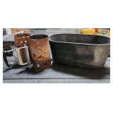 Antique Cast Iron Boiler / Roaster & 2 Coal Starte