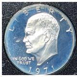 1971 S Proof Silver Ike Dollar in Holder