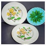 Royal Cauldon 1920s Flower Plates & Majolica