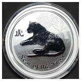 2010 Australia 2oz .9999 Silver Year of the Tiger