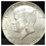 Gem BU 1964 Kennedy 90% Silver Half Dollar Nice