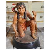 18" Kneeling Indian by Universal Statuary 1986