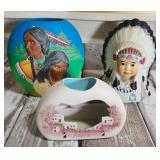 3 Native American Indian Small Deco Items