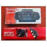 Novelty Wrist Radio & Portable Radio, Both Boxed