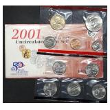 2001 Denver 10-Coin Mint Set in Envelope