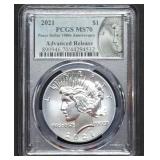 2021 Peace Silver Dollar PCGS MS70 Adv Release