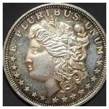 1 Troy Oz .999 Silver Morgan Head Trade Round