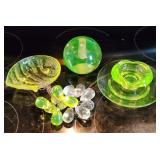 Vaseline / Uranium Glass Assortment Interesting Lo