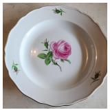 Rare Meissen Pink Rose 10" Cookie Plate
