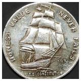 1 Troy Oz .999 Silver USS Constitution Round