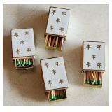 Lefton Fleur de Lis Porcelain Matchbox Holders