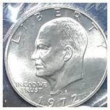 1972 S Uncirculated Silver Ike Dollar in Envelope