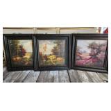 Trio of 22" Framed Countryside Accent Pieces