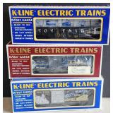 3 K-Line O Gauge Toy Fair Freight Cars Mint in