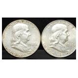 1962 & 1963-D Franklin Silver Half Dollars