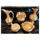 5pc Bel-Terr 22Kt Weeping Gold Encrusted Group