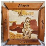 Native American Wood Cutout Wall Art 17"