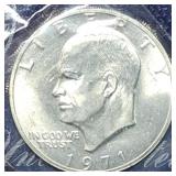 1971 S Uncirculated Silver Ike Dollar in Envelope