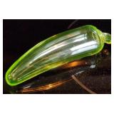 Rare 5.5" Vaseline Glass Jalapeno Pepper Glows
