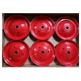 Set of 6 IH Red Pedal Tractor Front Disc Rims