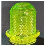 Vaseline Glass Fairy Lamp Base & Shade, Glows