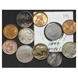 Two Cent Piece, Buffalo Nickels, Wheat Cents,