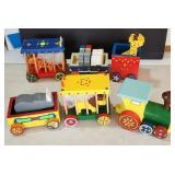 Large Wood Circus Train & Animals