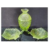 Portieux Vallerysthal Vaseline Glass Pineapple Dis