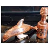 Ironwood Dolphin Figure & Wood Pepper Mill