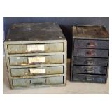 Two Antique Metal Parts Bins, One is Craftsman