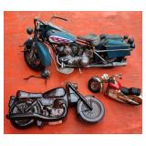 Motorcycle Clock, Perfume Bottle, Metal Art