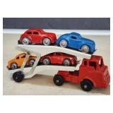 Barclay Diecast Car Hauler Truck & Cars Minty Set