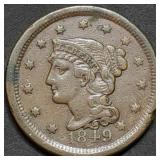 1849 Large Cent, Better Grade Coin