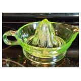 Uranium / Green Depression Glass Reamer Juicer