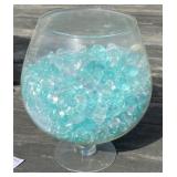 11" Glass Full of Plastic Gemstones