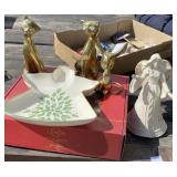 Lenox Angel Tray & Brass Figurines
