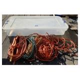 Storage Tote Full of Extension Cords