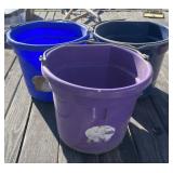 3 - 20 Qt Flat Back Buckets