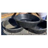 3 - 3 Gallon Rubber Feed Pans