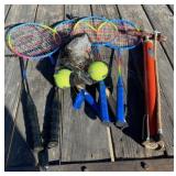 Badminton, Bicycle Pump, Tennis Balls