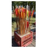 Milk Crate Full of Archery Arrows