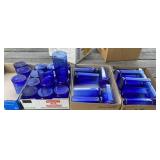 Large Lot of Blue Glasses