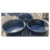 3 - 3 Gallon Rubber Feed Pans
