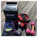 Storage Box, Weights, Bicycle Cables