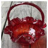 Red Glass Basket Red Glass Basket