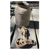 Pulleys and Milk Bucket Pulleys and Milk Bucket